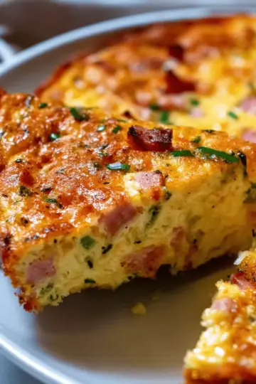 Crustless Quiche – Ham and Cheese