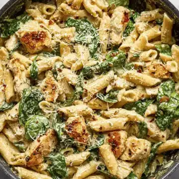 One Pot Creamy Pesto Chicken Pasta