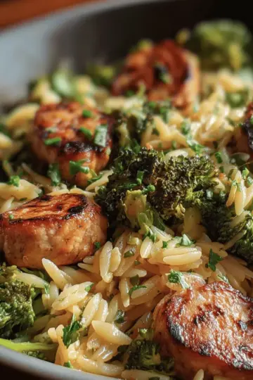 Chicken Sausage Broccoli Orzo