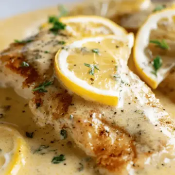 Baked Fish with Lemon Cream Sauce