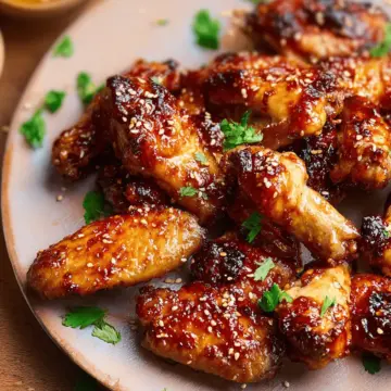 Oven Baked Sticky Honey Garlic Chicken Wings