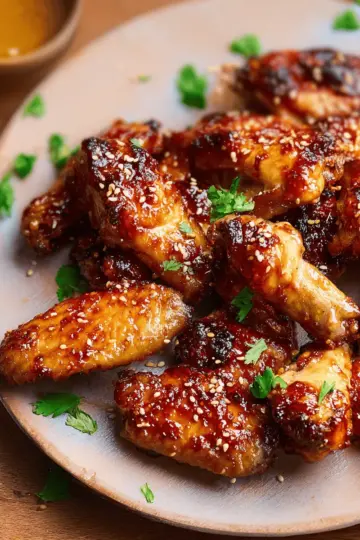 Oven Baked Sticky Honey Garlic Chicken Wings