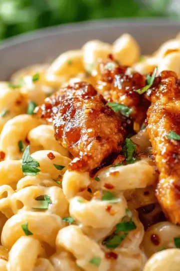 Copycat Applebee’s Honey Pepper Chicken Mac and Cheese
