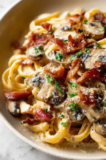 Creamy Bacon and Mushroom Pasta