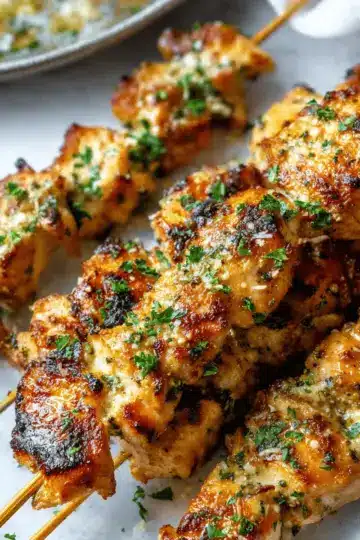 Garlic Parmesan Chicken Skewers