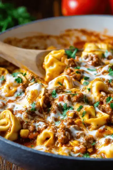 Cheesy Beef Enchilada Tortellini