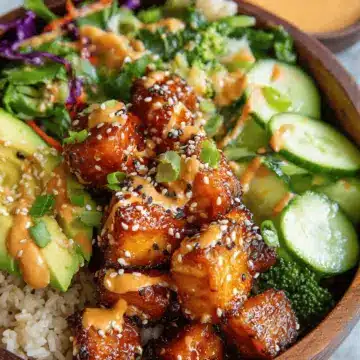 Crispy Bang Bang Salmon Bites Bowls