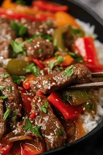 Easy Crockpot Pepper Steak Recipe