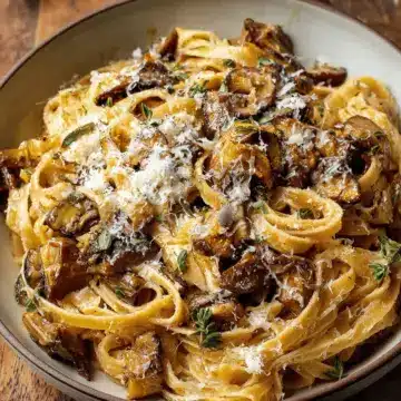 Caramelized Leek and Mushroom Gruyere Pasta