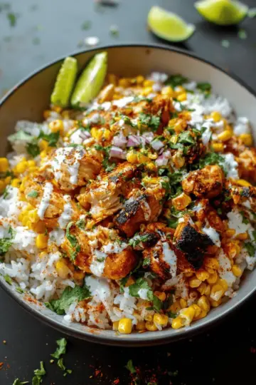 Street Corn Chicken Rice Bowl
