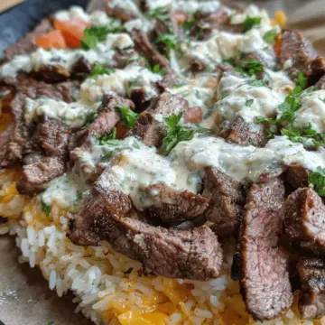 Steak Cheese and Rice