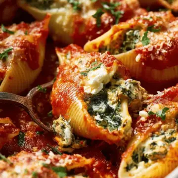Spinach ricotta stuffed shells