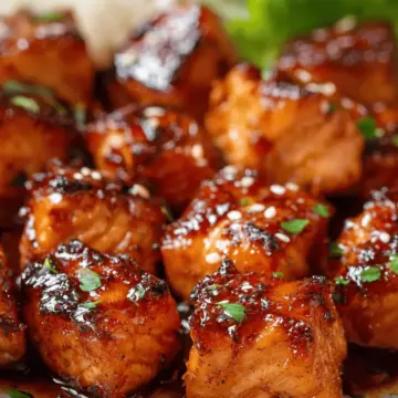 Glazed Honey Garlic Salmon Bites