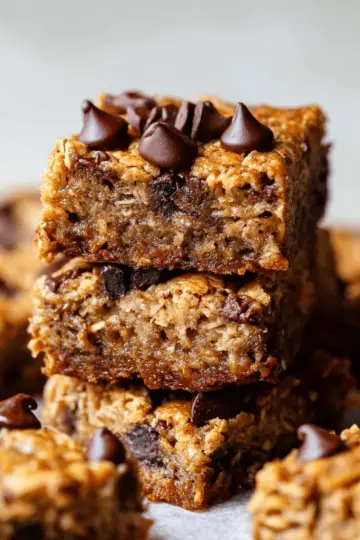 Peanut Butter Banana Chocolate Chip Oatmeal Bars