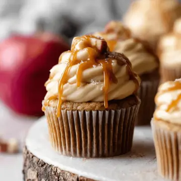 Apple Cupcakes with Salted Caramel Frosting