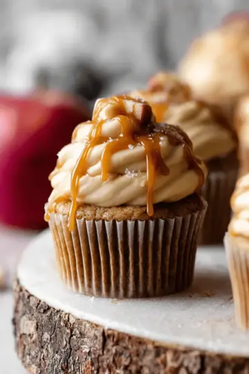 Apple Cupcakes with Salted Caramel Frosting