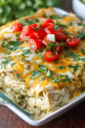 Easy Green Chicken Enchiladas