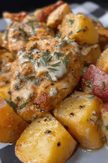 Crockpot Garlic Parmesan Chicken and Potatoes