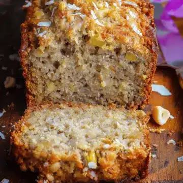 Hawaiian Banana Bread with Pineapple, Coconut & Macadamia Nuts