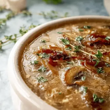 Caramelized Onion and Mushroom Soup