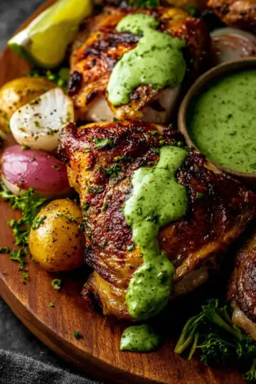 Peruvian Chicken with Green Sauce