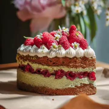 Pistachio Raspberry Cake