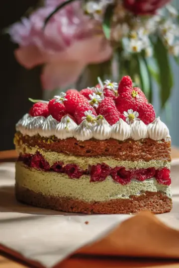 Pistachio Raspberry Cake