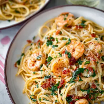 Creamy Tuscan Shrimp Linguine