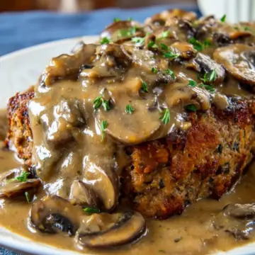 Meatloaf with Mushroom Gravy