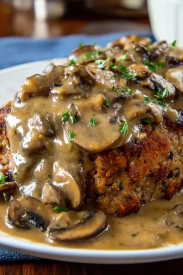 Meatloaf with Mushroom Gravy