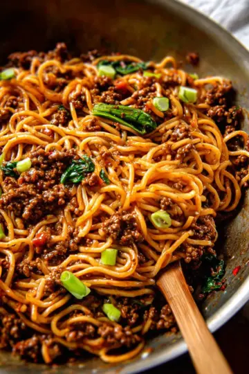 Mongolian Ground Beef Noodles