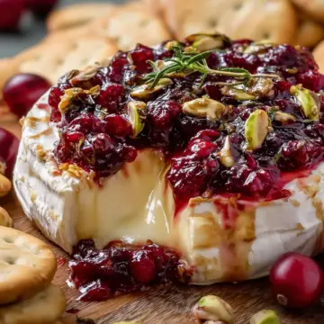 Baked Brie with Cranberry Sauce