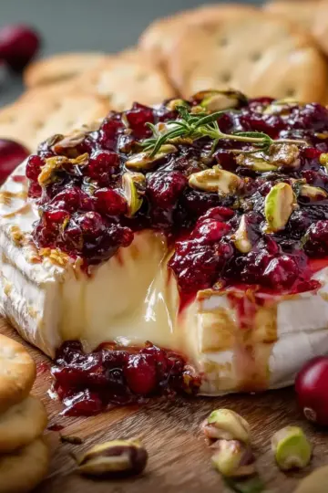 Baked Brie with Cranberry Sauce