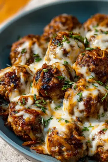 Cheesy French Onion Meatballs