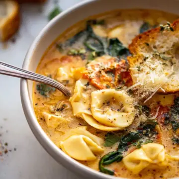 Fire Roasted Chicken Tortellini Soup