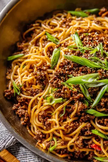 Mongolian Ground Beef Noodles
