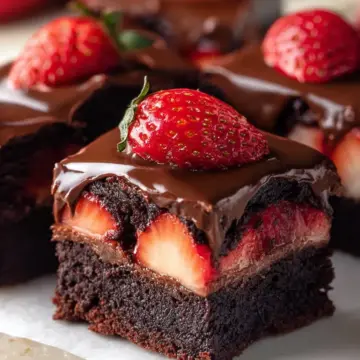 Chocolate Covered Strawberry Brownies