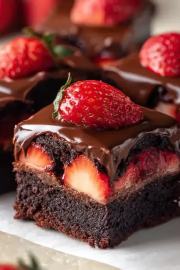 Chocolate Covered Strawberry Brownies
