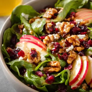 Apple Salad with Candied Walnuts and Cranberries
