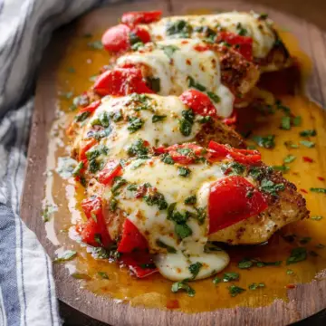 Chicken with Roasted Red Peppers and Mozzarella