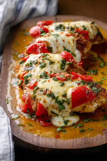 Chicken with Roasted Red Peppers and Mozzarella