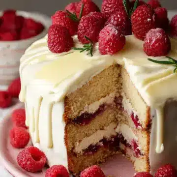 White Chocolate Raspberry Cake