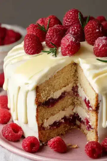White Chocolate Raspberry Cake