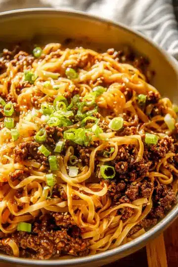 Mongolian Ground Beef Noodles
