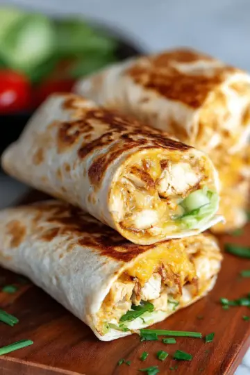 Cheesy Garlic Chicken Wraps