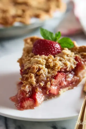 Strawberry Rhubarb Crumble Pie