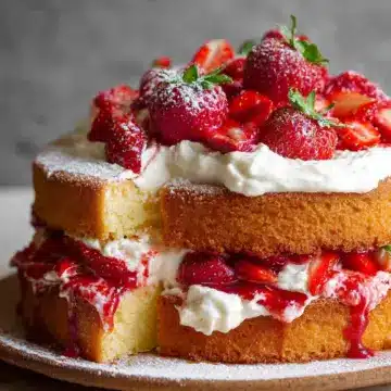Strawberries and Cream Sponge Cake