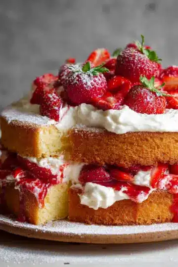 Strawberries and Cream Sponge Cake