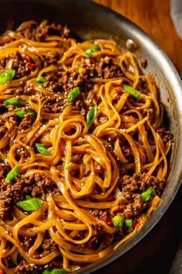 Mongolian Ground Beef Noodles