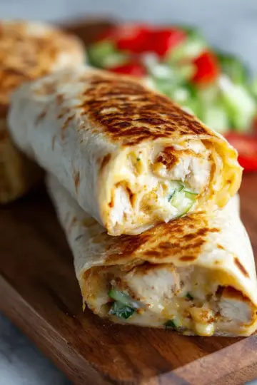 Cheesy Garlic Chicken Wraps